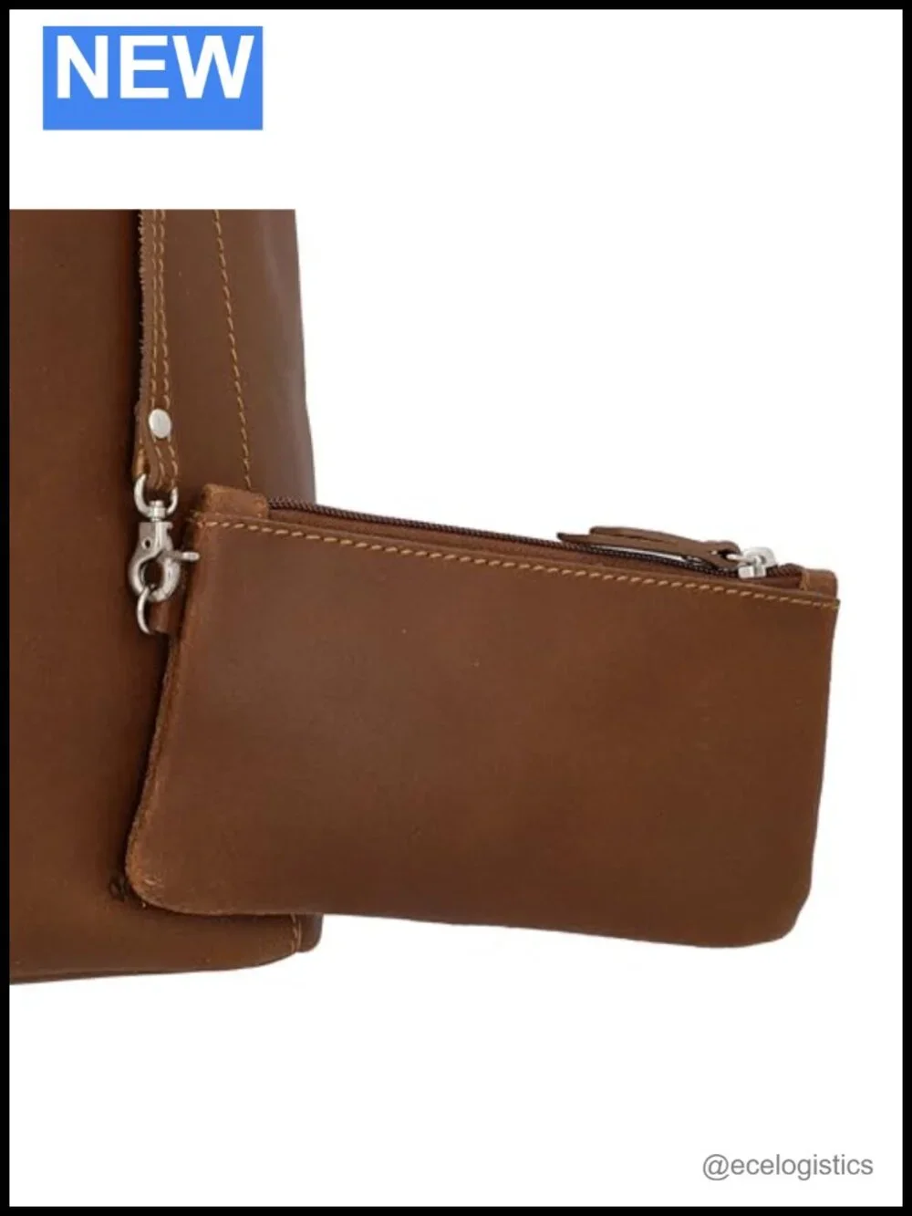 Genuine Cowhide Leather Tote Bag for Women, Fits 15